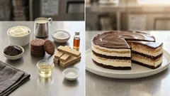 Nepečený oplatkový dort s mascarpone: rychlý dezert do lednice s čokoládovou polevou