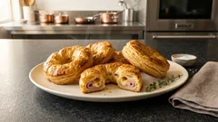 Slané věnečky z listového těsta se šunkou a sýrem: křupavé pohoštění za chvíli