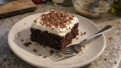 Bláznivý koláč ke kafíčku: vláčný kakaový moučník se smetanovým krémem