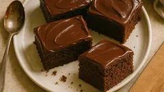 Kefírové čokoládové řezy na plech: vláčné i druhý den, s krémovou polevou