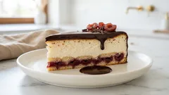 Tvarohový koláč s piškoty a čokoládovou polevou – rychlý, krémový a na oslavu jako dělaný