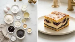 Frgálová buchta na plech – vláčná s tvarohem, povidly a mákem