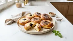 Vláčné tvarohové koláčky na dva způsoby: s tvarohem i ořechovou náplní