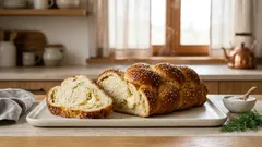 Slaný kynutý pletenec s mozzarellou: měkký uvnitř, křupavý se sezamem