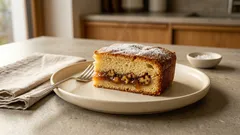 Jablečný koláč s vlašskými ořechy na plech: vláčný a hotový bez složitého míchání