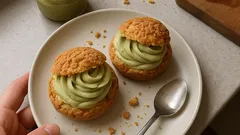 Podzimní craquelin větrníčky s pistáciovým krémem – křupavé a krásně drží tvar