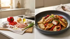 Kuřecí nudličky s paprikou na pánvi: rychlý oběd s lesklou šťávou