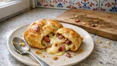 Hermelín v listovém těstě se slaninou a cibulí: křupavý, sytý a hotový bez složitostí